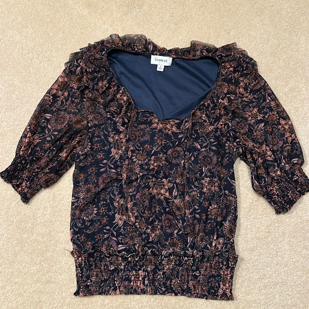 Evereve Estelle Floral Mesh Blouse